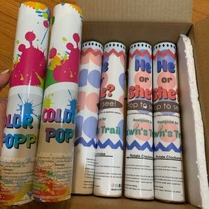 Gender reveal poppers!